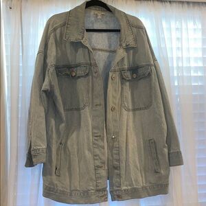 Forever 21 Longline Light Blue Denim Jacket